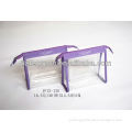 Clear Vinyl Cosmetic bags with colored trim and zipper